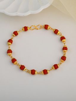 Estele - Rudraksha Bracelet for Unisex, Gehena Gold-Plated Spiritual Bracelet