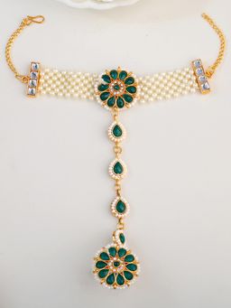 Estele - Pearl Layer Hathphool- Gehena Gold Plated Panja Jewellery