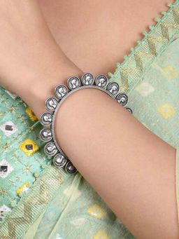 Estele - Antique Coin Bangle, Gehena Tribal Oxidized Kada for Indo-Western Looks