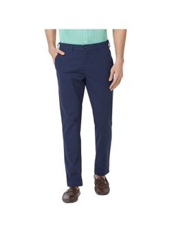 ColorPlus - Contemporary Fit Checkered Dark Blue Trouser