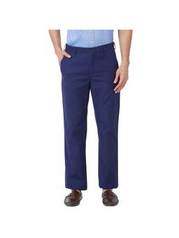 ColorPlus - Tailored Fit Checkered Dark Blue Trouser