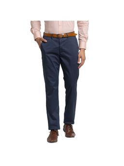 Park Avenue - Super Slim Fit Printed Fancy Blue Trouser