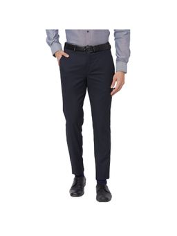 Park Avenue - Super Slim Fit Solid Dark Blue Trouser