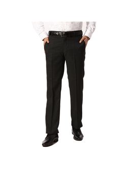Park Avenue - Regular Fit Checkered Dark Grey Trouser