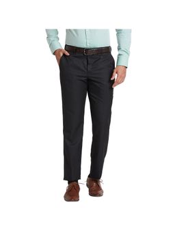 Park Avenue - Regular Fit Checkered Black Trouser