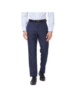 Park Avenue - Regular Fit Self Design Blue Trouser