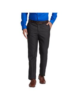 Park Avenue - Regular Fit Self Design Brown Trouser