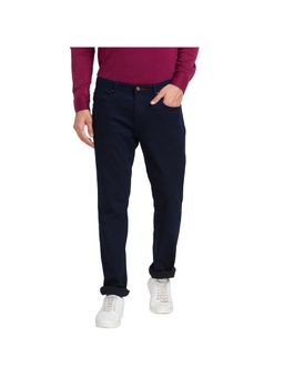 Raymond - Slim Fit Solid Dark Blue Jeans