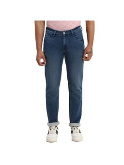 Parx - Slim Tapered Fit Solid Blue Jeans