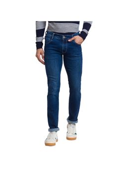 Parx - Slim Tapered Fit Solid Dark Blue Jeans