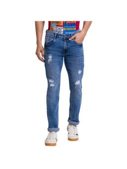 Parx - Slim Tapered Fit Solid Dark Blue Jeans