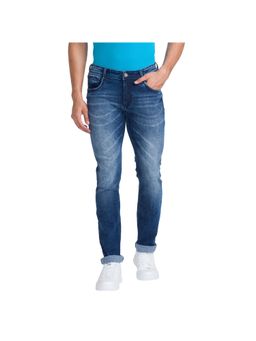 Parx - Slim Tapered Fit Solid Dark Blue Jeans