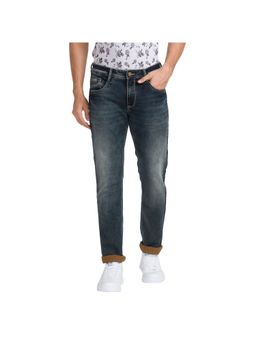 Parx - Slim Tapered Fit Solid Dark Blue Jeans