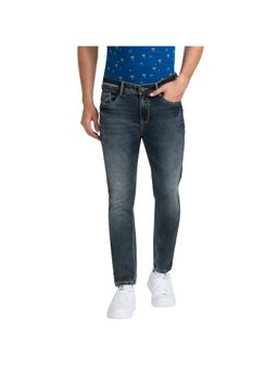 Parx - Skinny Cropped Fit Solid Dark Blue Jeans