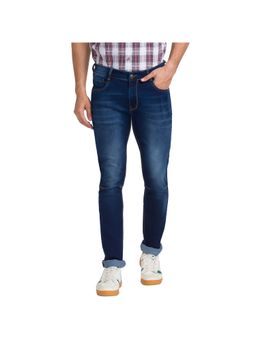 Parx - Skinny Fit Solid Dark Blue Jeans
