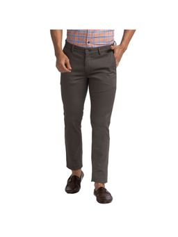 Parx - Super Slim Fit Printed Green Trouser