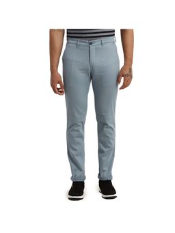 Parx - Tapered Fit Solid Blue Trouser