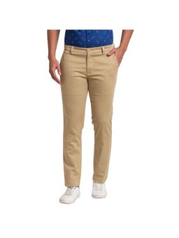 Parx - Tapered Fit Solid Dark Fawn Trouser