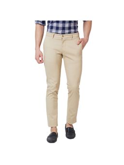 Parx - Tapered Fit Solid Khaki Trouser