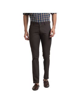 Parx - Tapered Fit Solid Dark Green Trouser