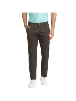 Parx - Tapered Fit Printed Green Trouser