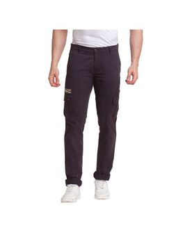 Parx - Tapered Fit Solid Dark Grey Trouser