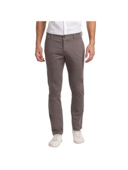 Parx - Tapered Fit Printed Grey Trouser