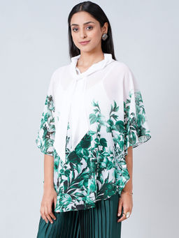 First Resort by Ramola Bachchan - White Floral Top
