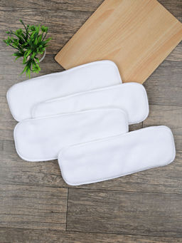 Moms Home - Reusable and Washable Cotton Diaper Soaker-Insert Pad - (Pack of 4) (0-12 Months)