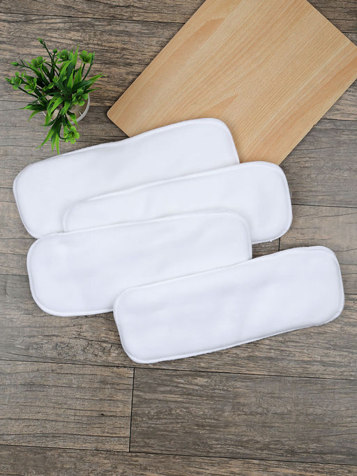 Moms Home Reusable and Washable Cotton Diaper Soaker-Insert Pad - (Pack of 4) (0-12 Months)