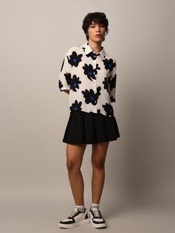 ONLY - Women's Regular Fit Floral White Shirt
