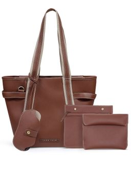 TANN TRIM - Tan Trooper Zipper Tote Bag with Detachable Sling