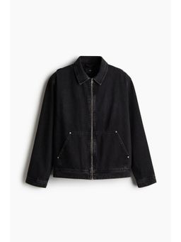 H&M - Men Black Loose Fit Utility Jacket