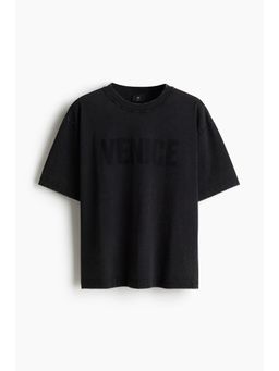 H&M - Men Blue Loose Fit Printed T-Shirt