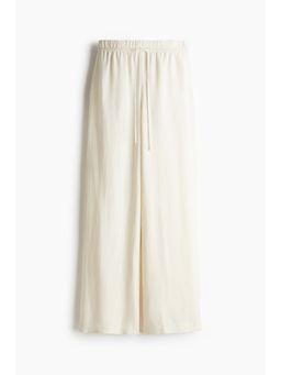 H&M - Women Beige Linen-Blend Trousers