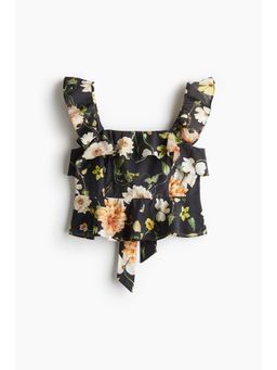 H&M - Women Black Peplum Top