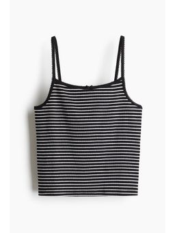 H&M - Women Black Picot-Trimmed Strappy Top