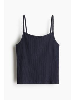 H&M - Women Blue Picot-Trimmed Strappy Top