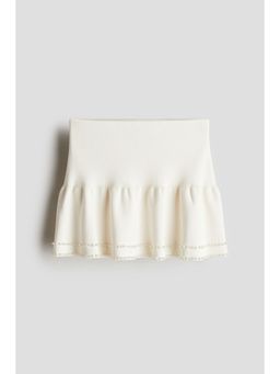 H&M - Girls White Bead-Embellished Knitted Skirt