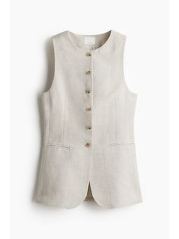 H&M - Women Beige Long Suit Waistcoat