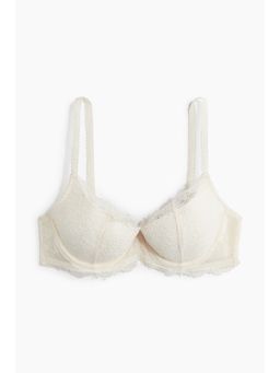 H&M - Women White Padded Underwired Demi Lace Bra