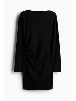 H&M - Women Black Draped Bodycon Dress