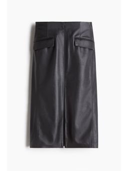 H&M - Women Black Coated Pencil Skirt