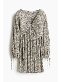 H&M - Women Beige Plisse Dress