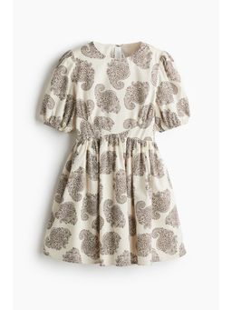 H&M - Women Beige Open-Back Cotton Dress