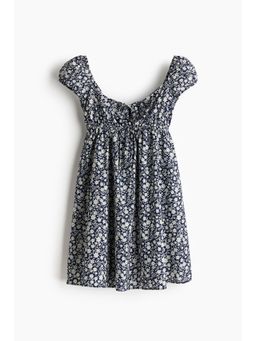 H&M - Women Blue Drawstring-Detail Fla-Skirt Dress