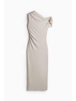 H&M - Women Brown Twist-Detail One-Shoulder Dress