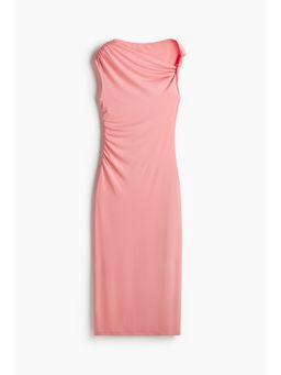 H&M - Women Brown Twist-Detail One-Shoulder Dress