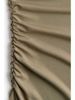 H&M - Women Brown Twist-Detail One-Shoulder Dress