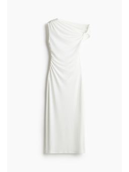 H&M - Women Brown Twist-Detail One-Shoulder Dress